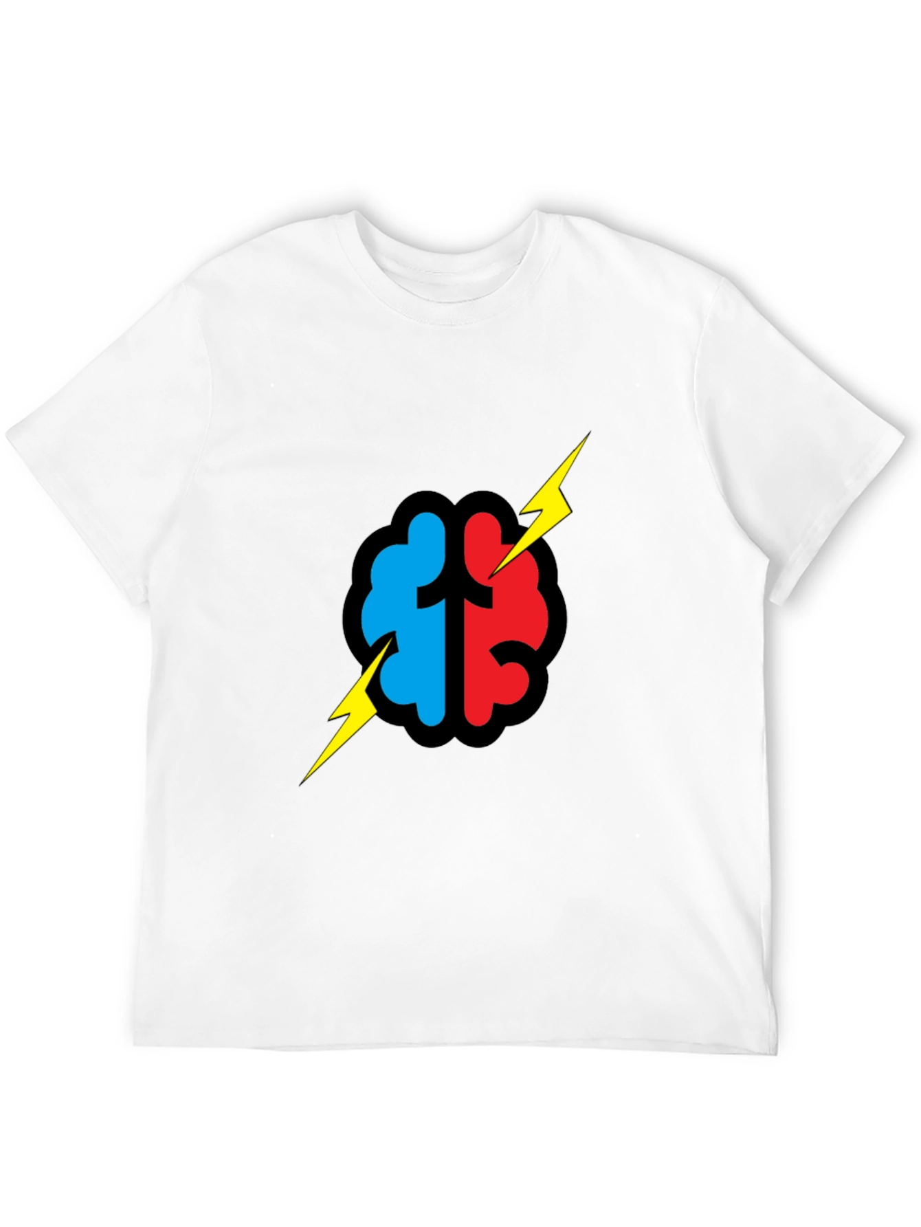 Brain Power T-Shirt - Blue/Red Graphic