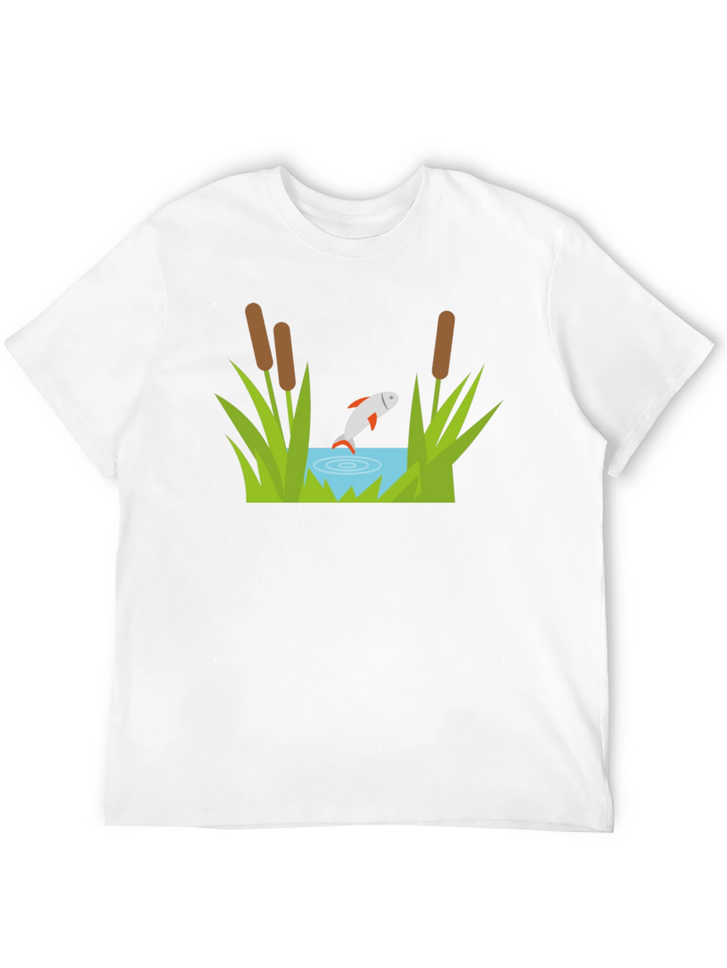 Fish Pond Graphic Tee - Black Cotton T-Shirt