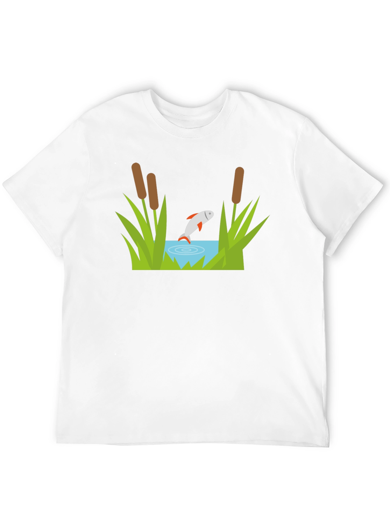 Fish Pond Graphic Tee - Black Cotton T-Shirt