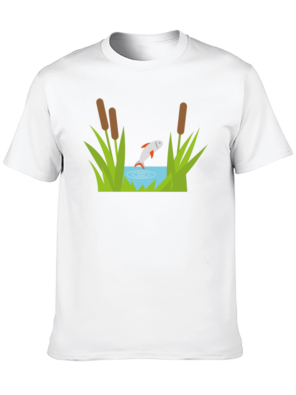 Fish Pond Graphic Tee - Black Cotton T-Shirt