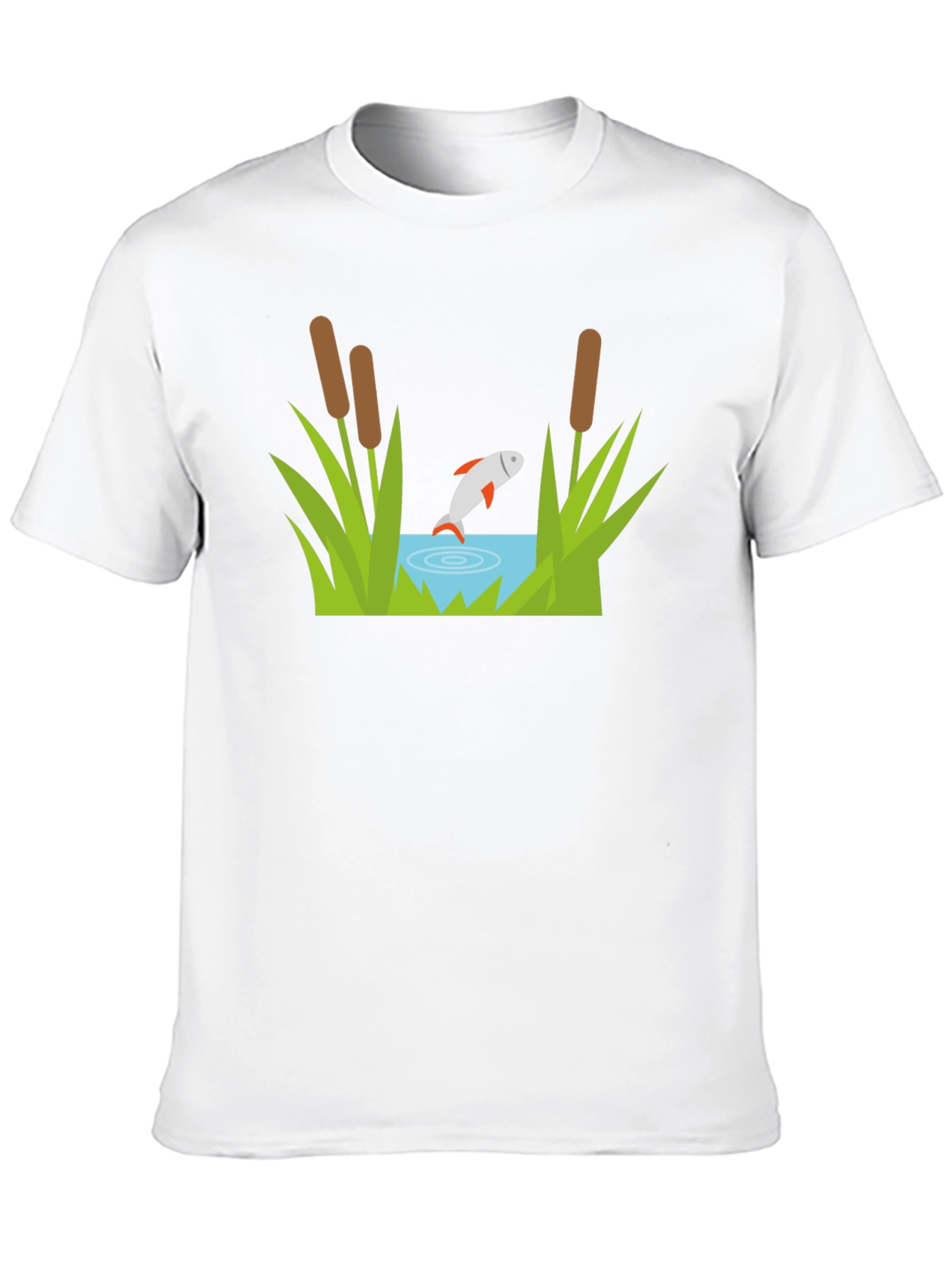 Fish Pond Graphic Tee - Black Cotton T-Shirt