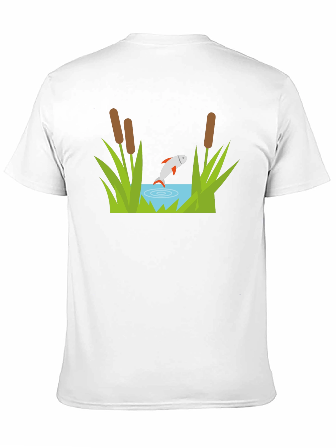 Fish Pond Graphic Tee - Black Cotton T-Shirt
