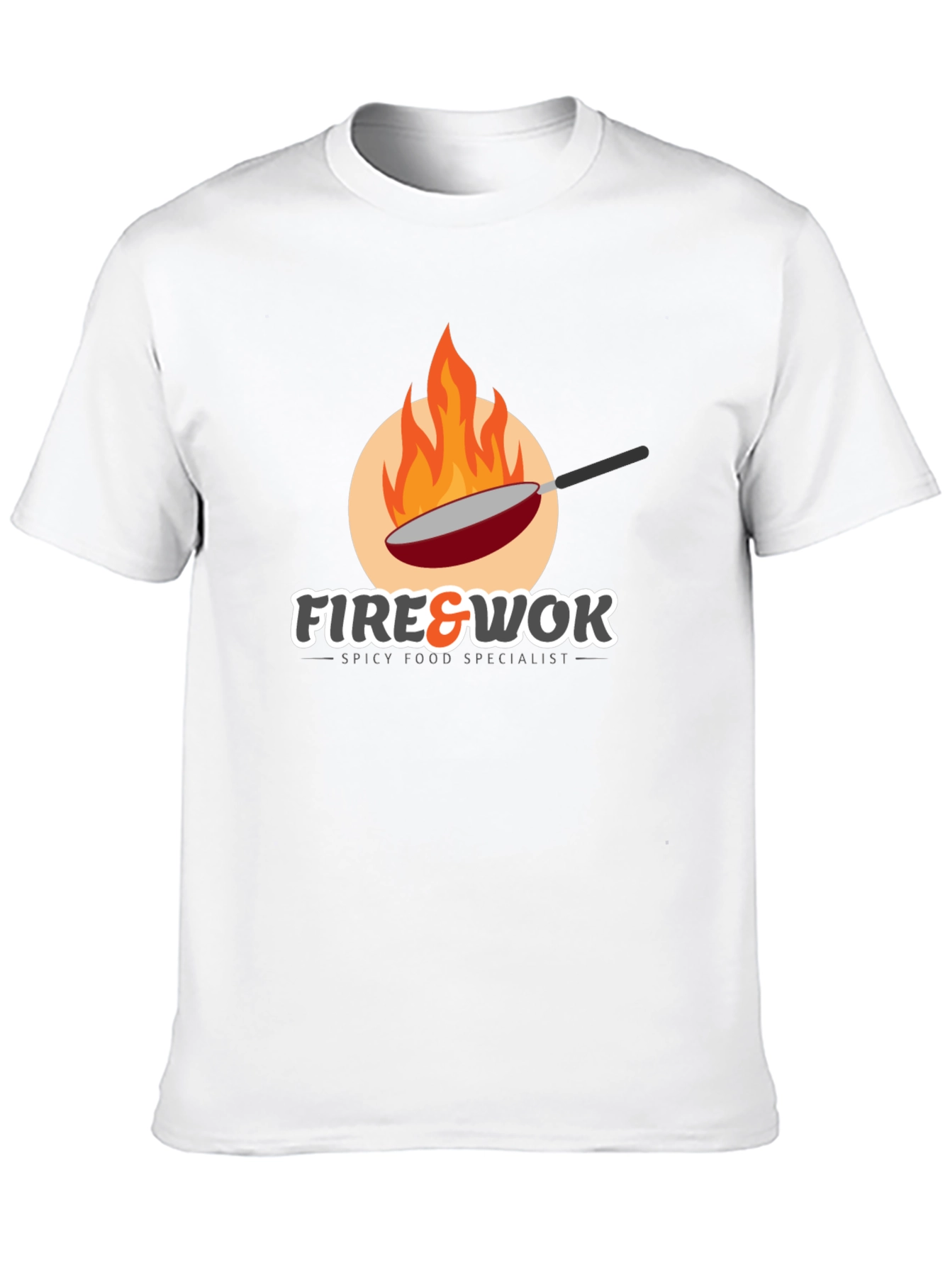 Fire & Wok Black T-Shirt - Spicy Food Specialist Tee