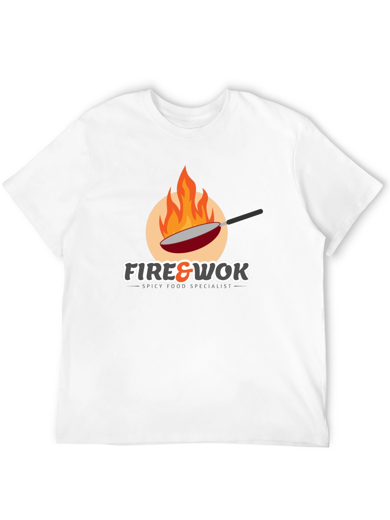 Fire & Wok Black T-Shirt - Spicy Food Specialist Tee