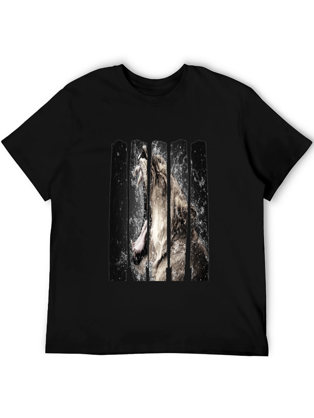 Lion Graphic Print Black Tee