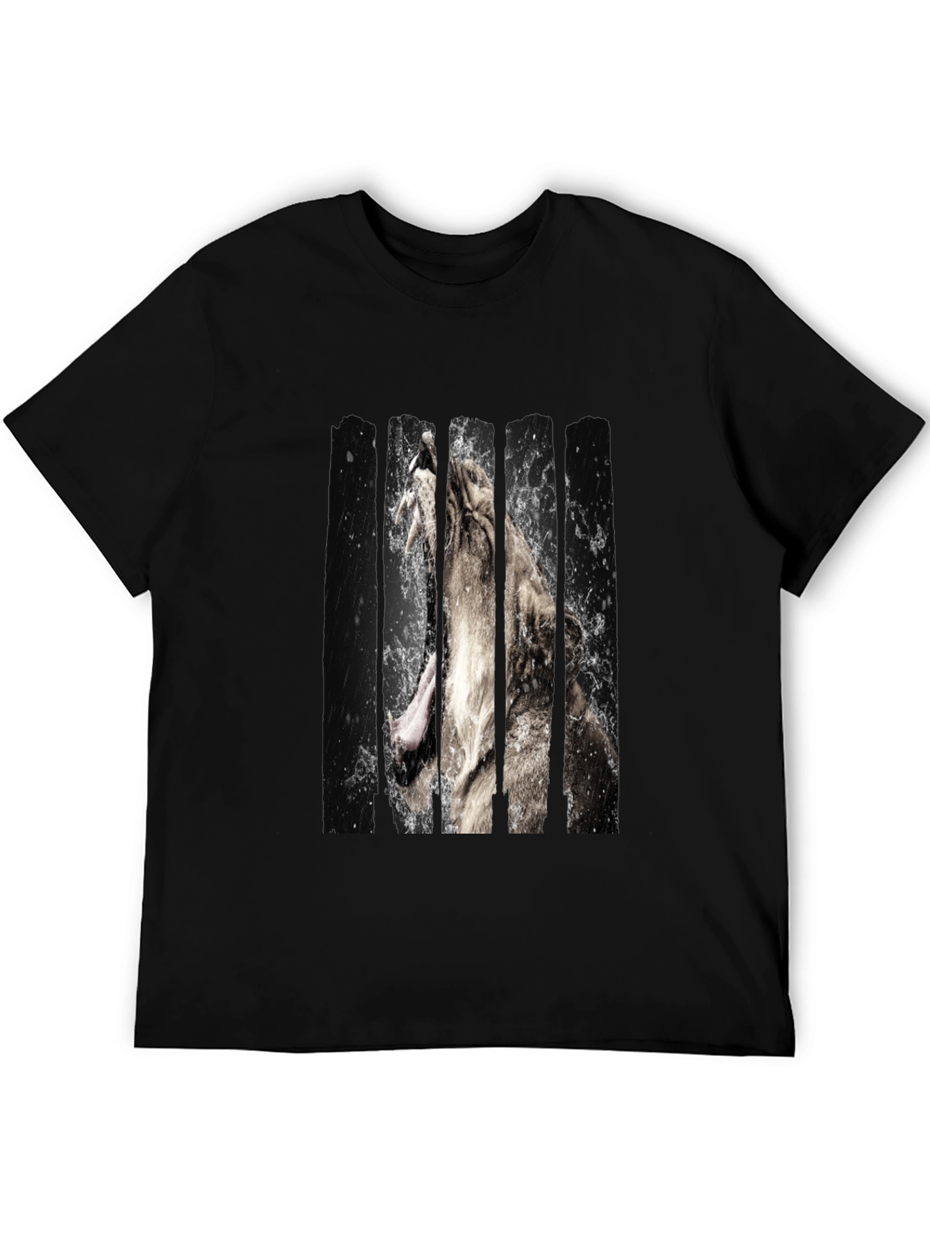 Lion Graphic Print Black Tee