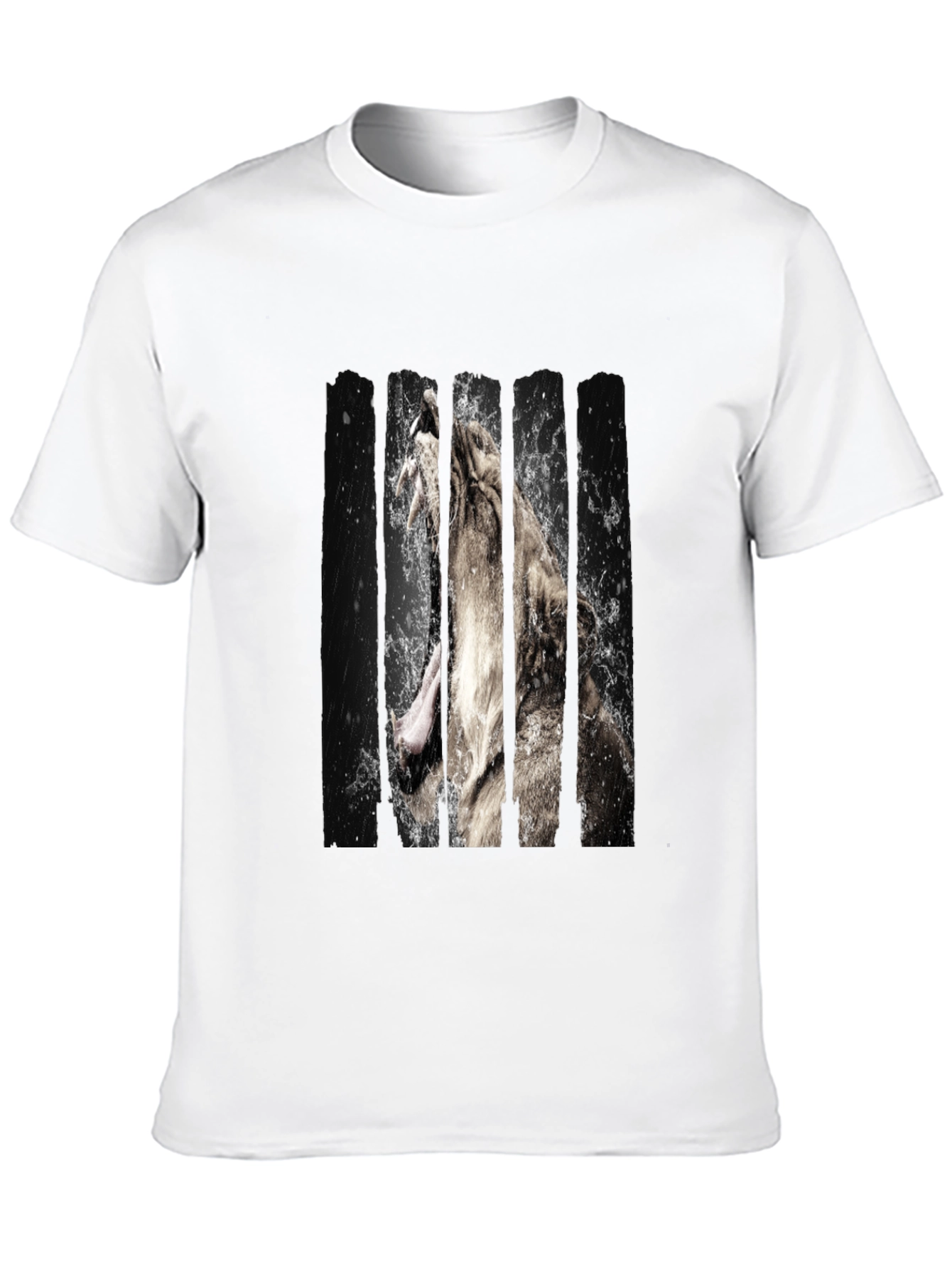 Lion Graphic Print Black Tee