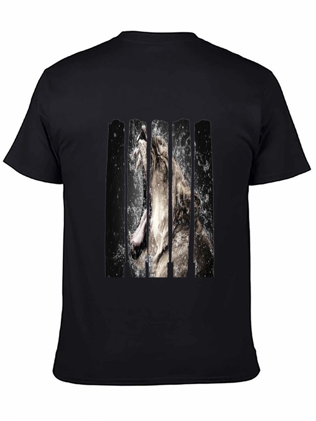 Lion Graphic Print Black Tee