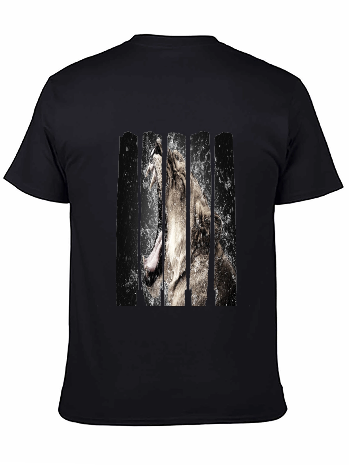 Lion Graphic Print Black Tee