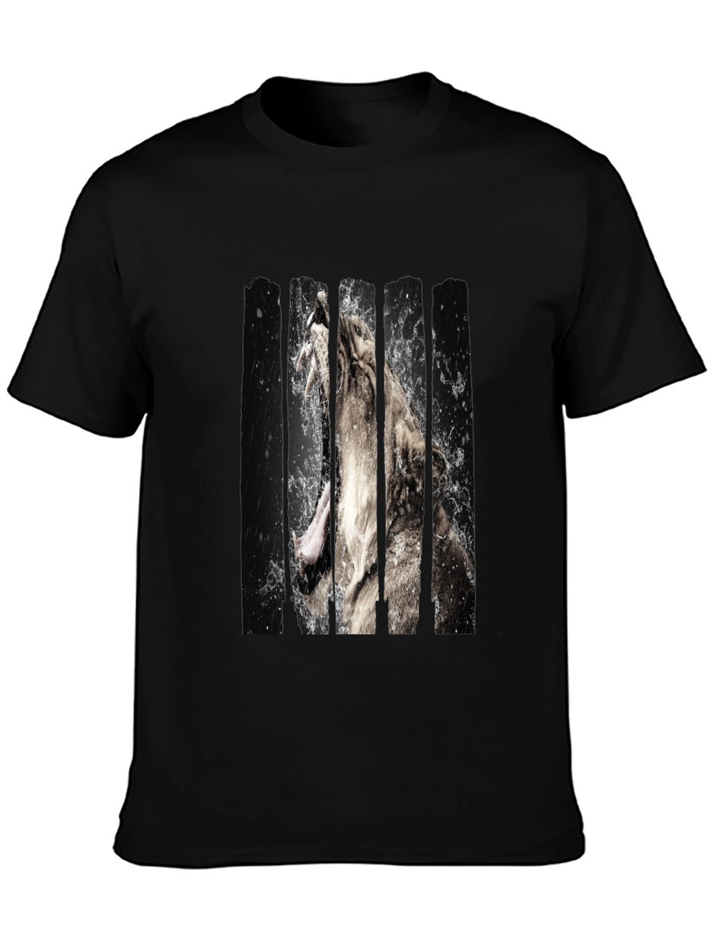 Lion Graphic Print Black Tee
