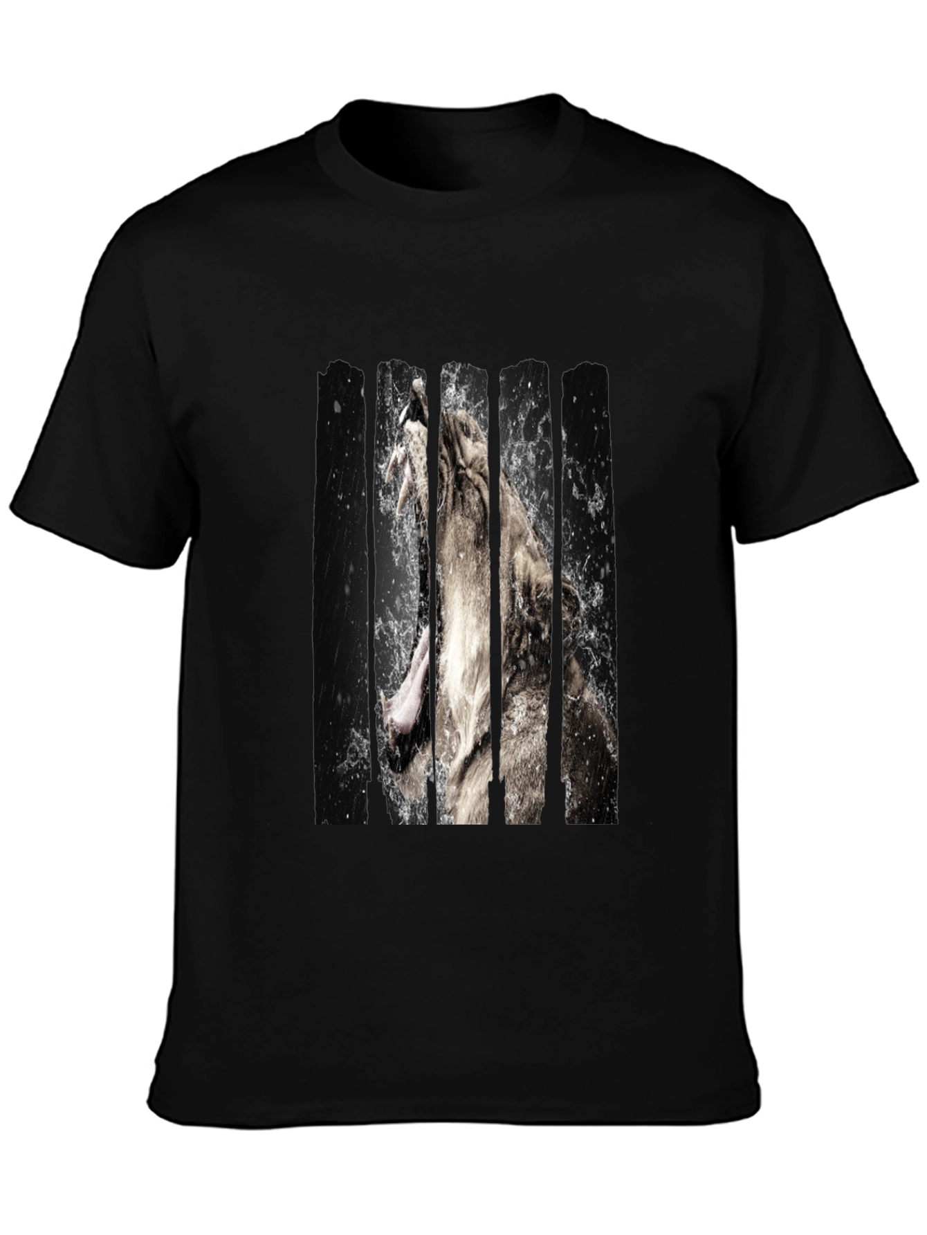 Lion Graphic Print Black Tee