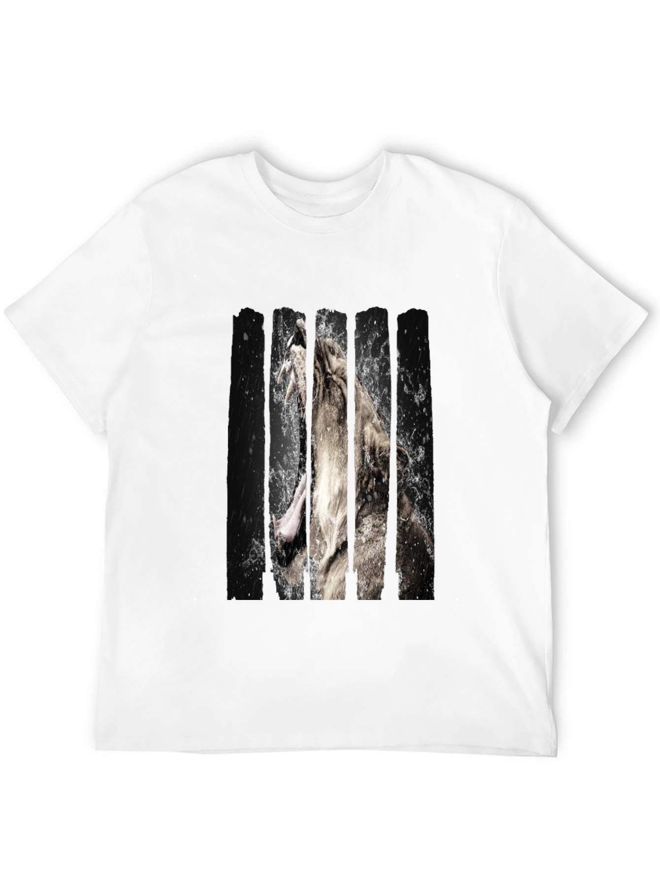 Lion Graphic Print Black Tee