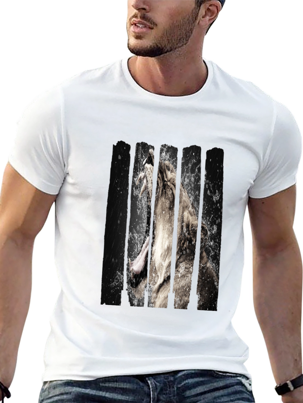Lion Graphic Print Black Tee
