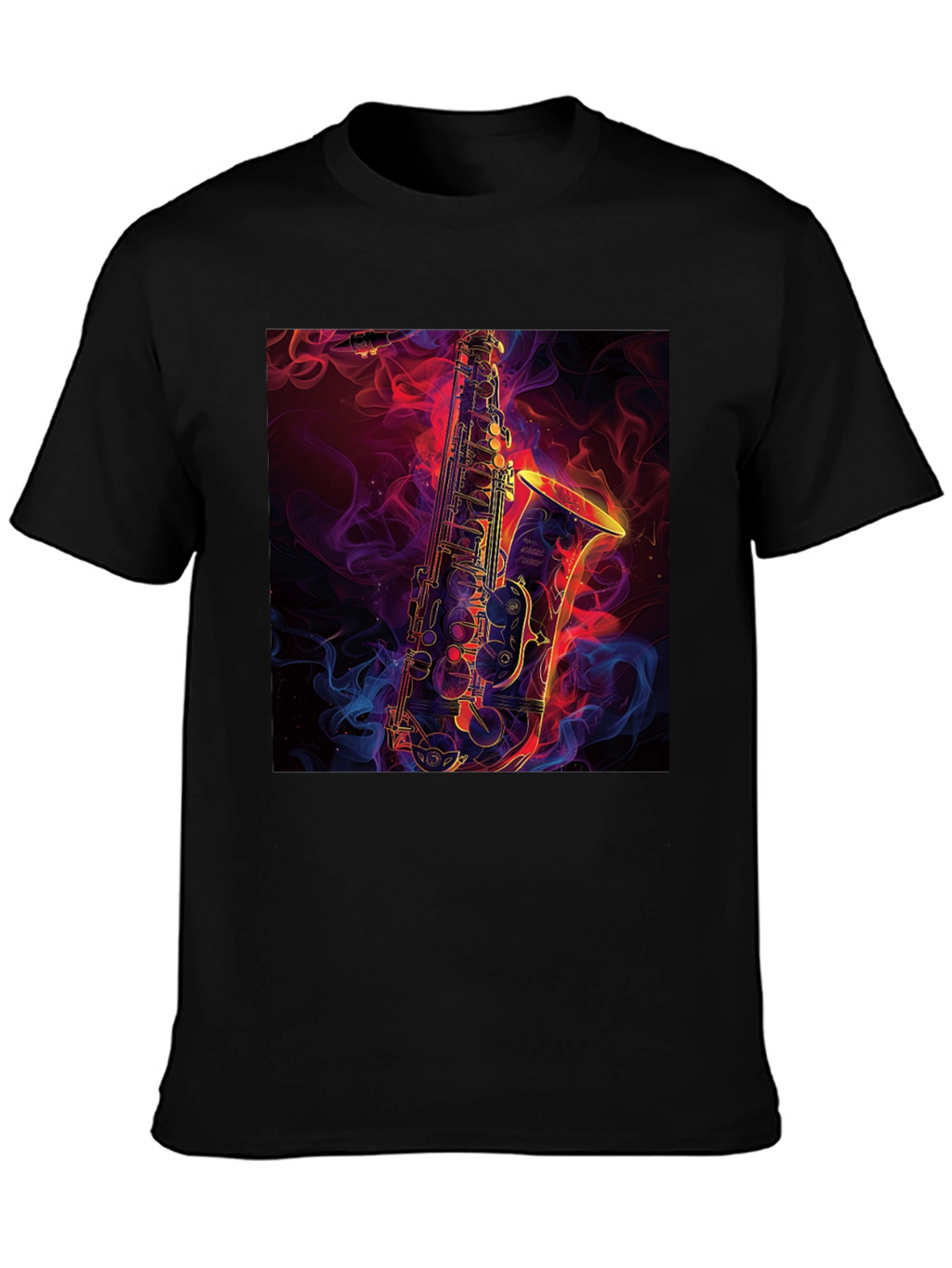 Saxophone Graphic Black T-Shirt - Musical Style