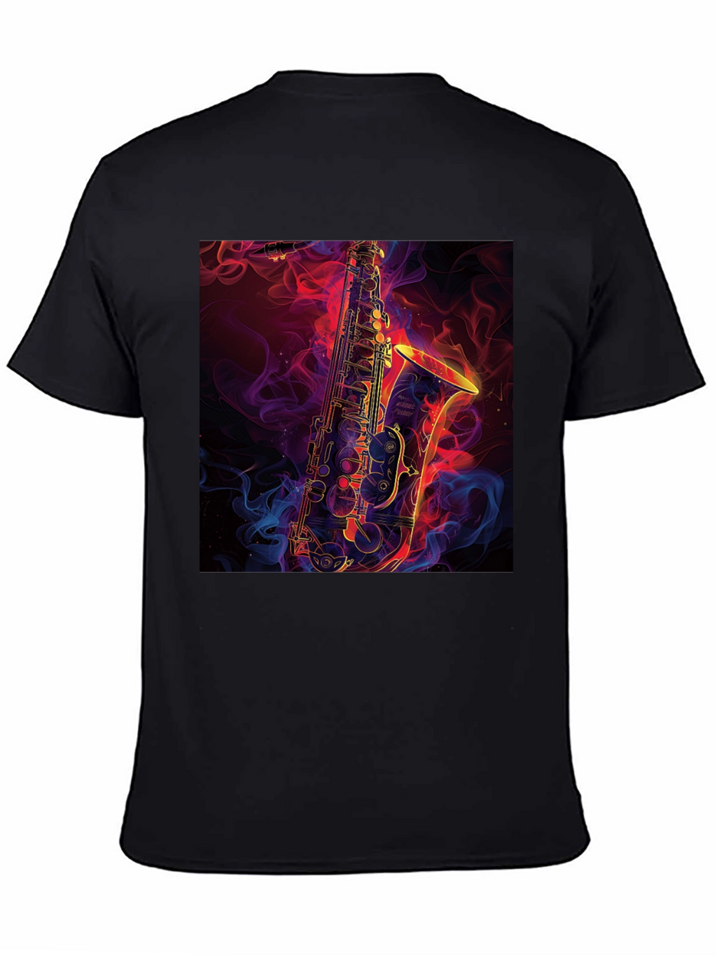 Saxophone Graphic Black T-Shirt - Musical Style