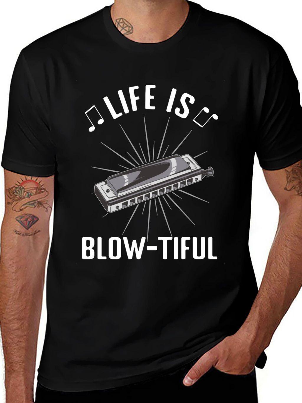 Life is Blow-tiful Harmonica T-Shirt