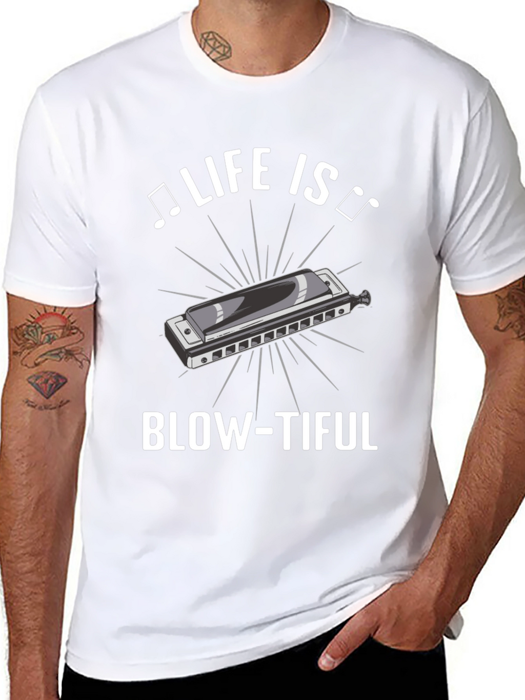 Life is Blow-tiful Harmonica T-Shirt