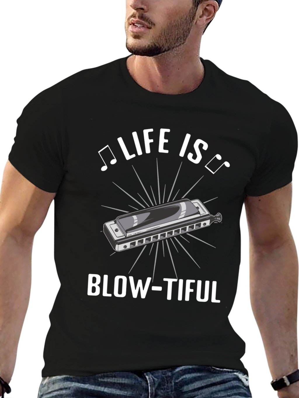 Life is Blow-tiful Harmonica T-Shirt