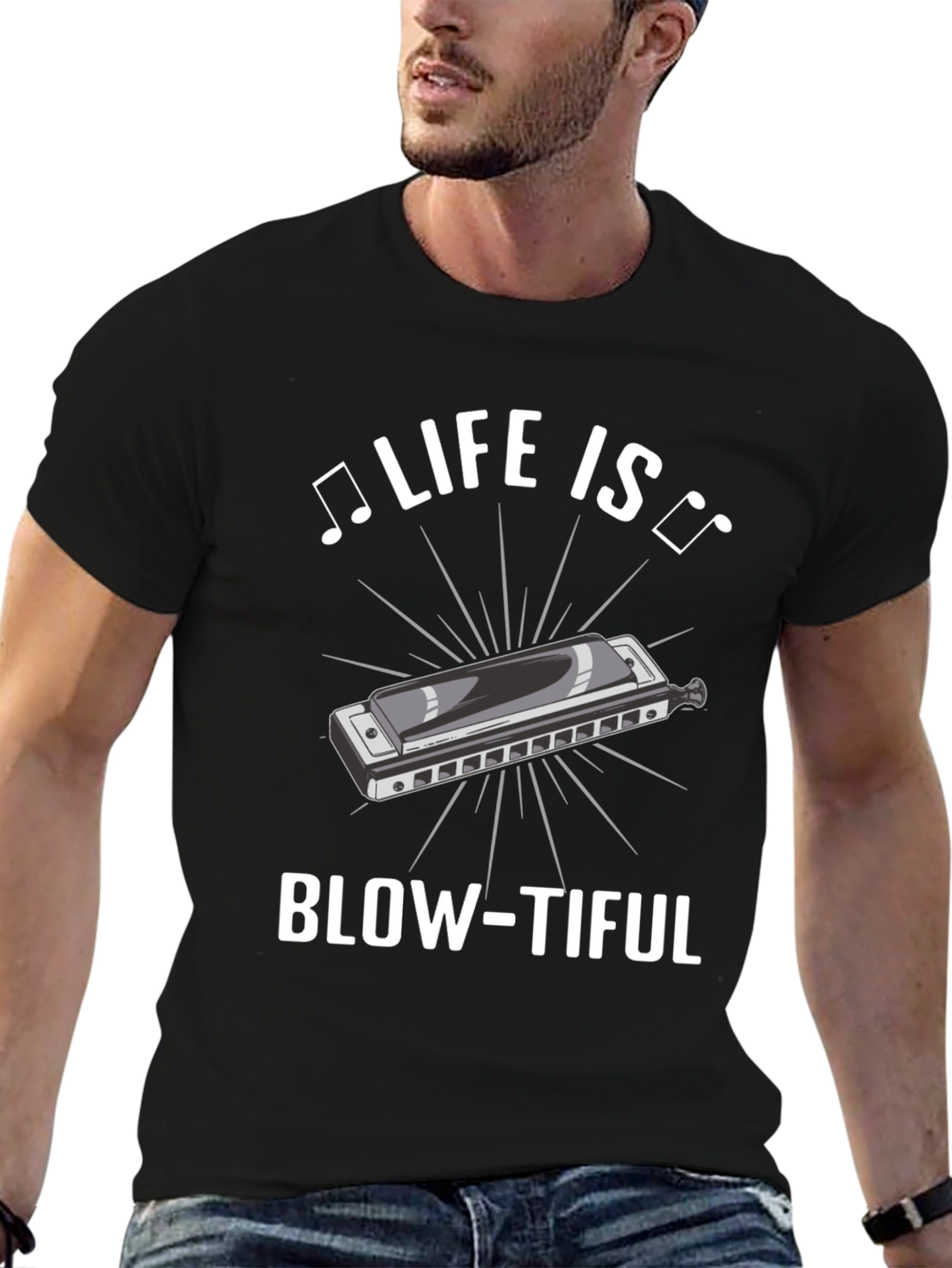 Life is Blow-tiful Harmonica T-Shirt