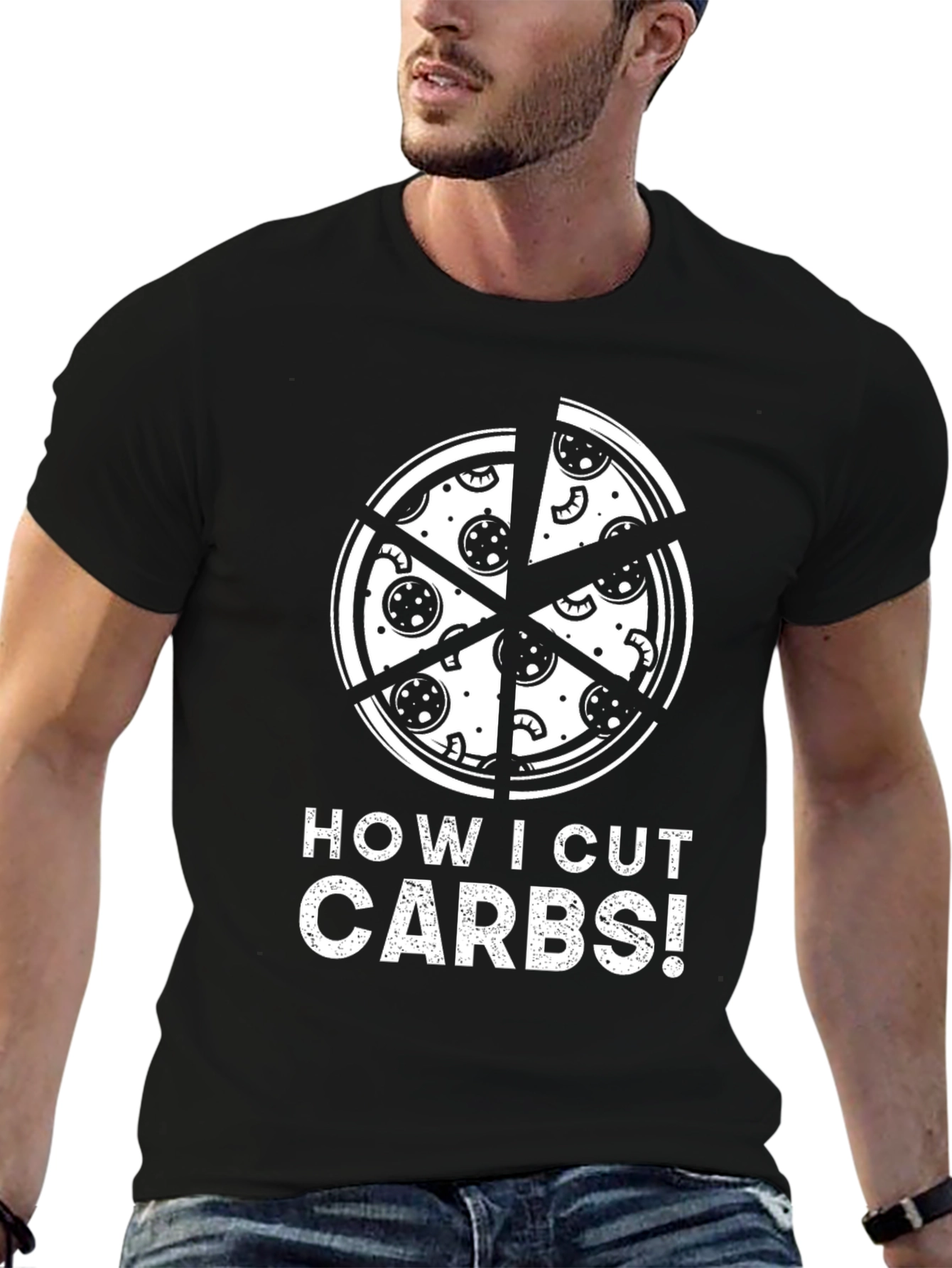 How I Cut Carbs Pizza Graphic T-Shirt