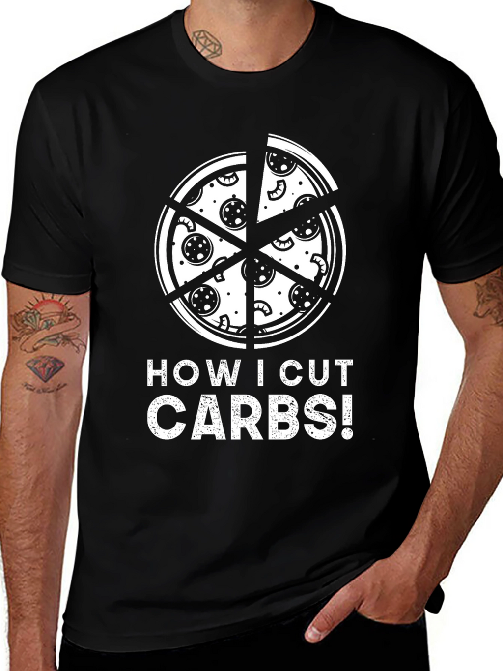 How I Cut Carbs Pizza Graphic T-Shirt