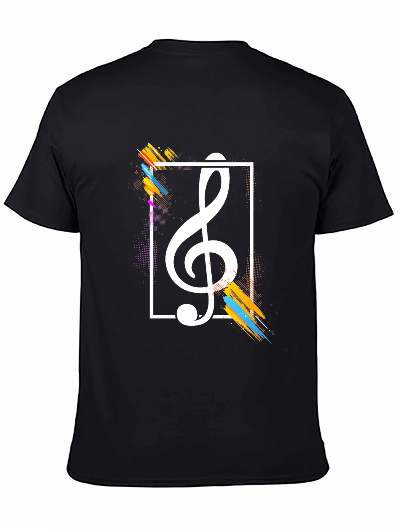 Stylish Music Note Graphic Tee - Black Cotton T-Shirt