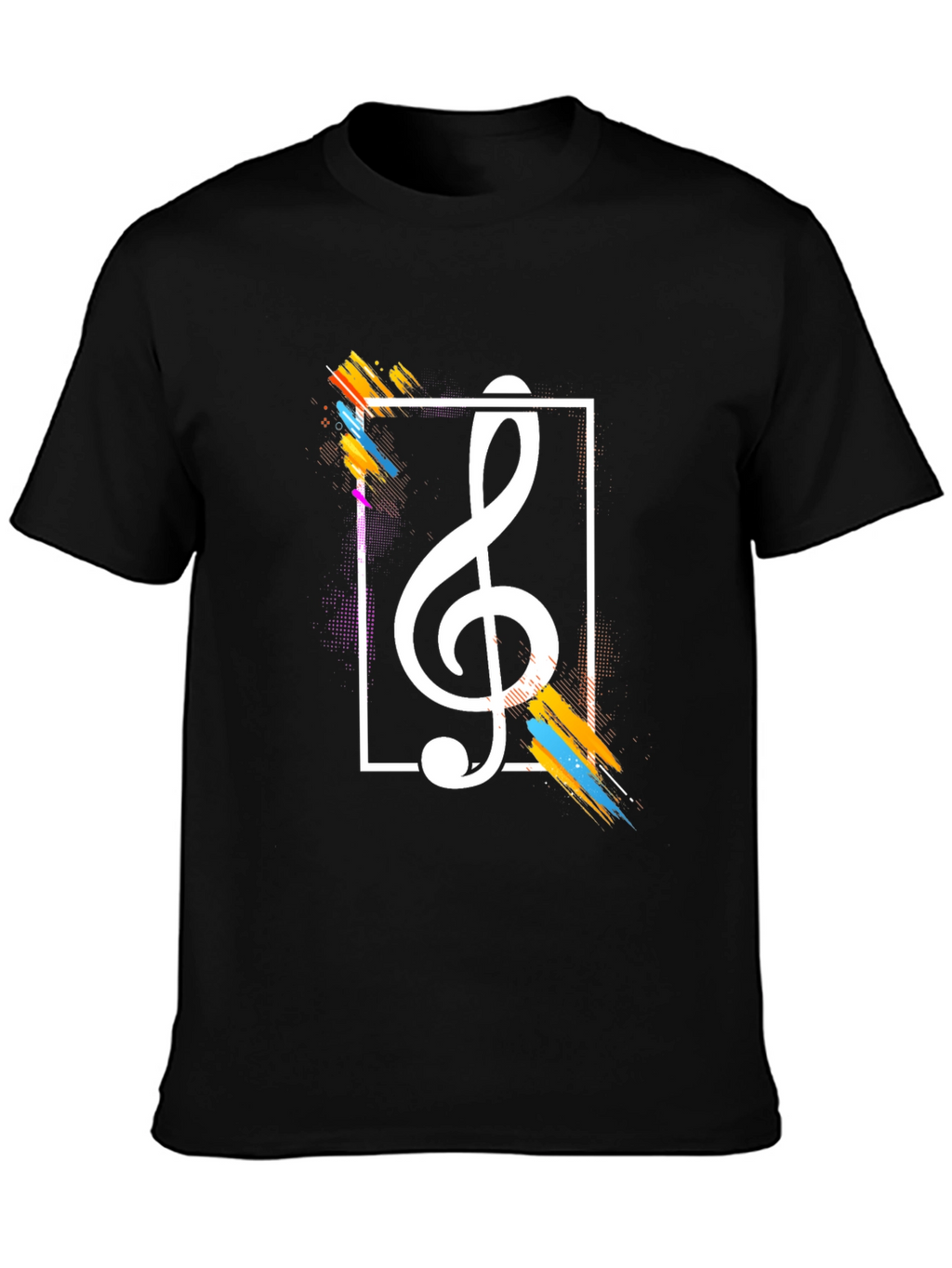 Stylish Music Note Graphic Tee - Black Cotton T-Shirt