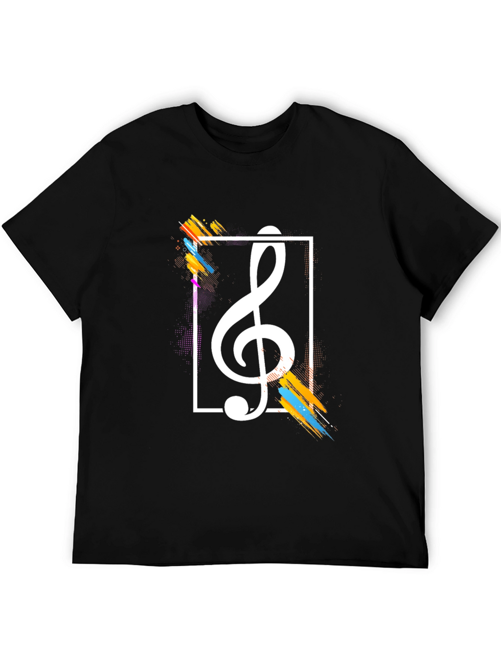 Stylish Music Note Graphic Tee - Black Cotton T-Shirt