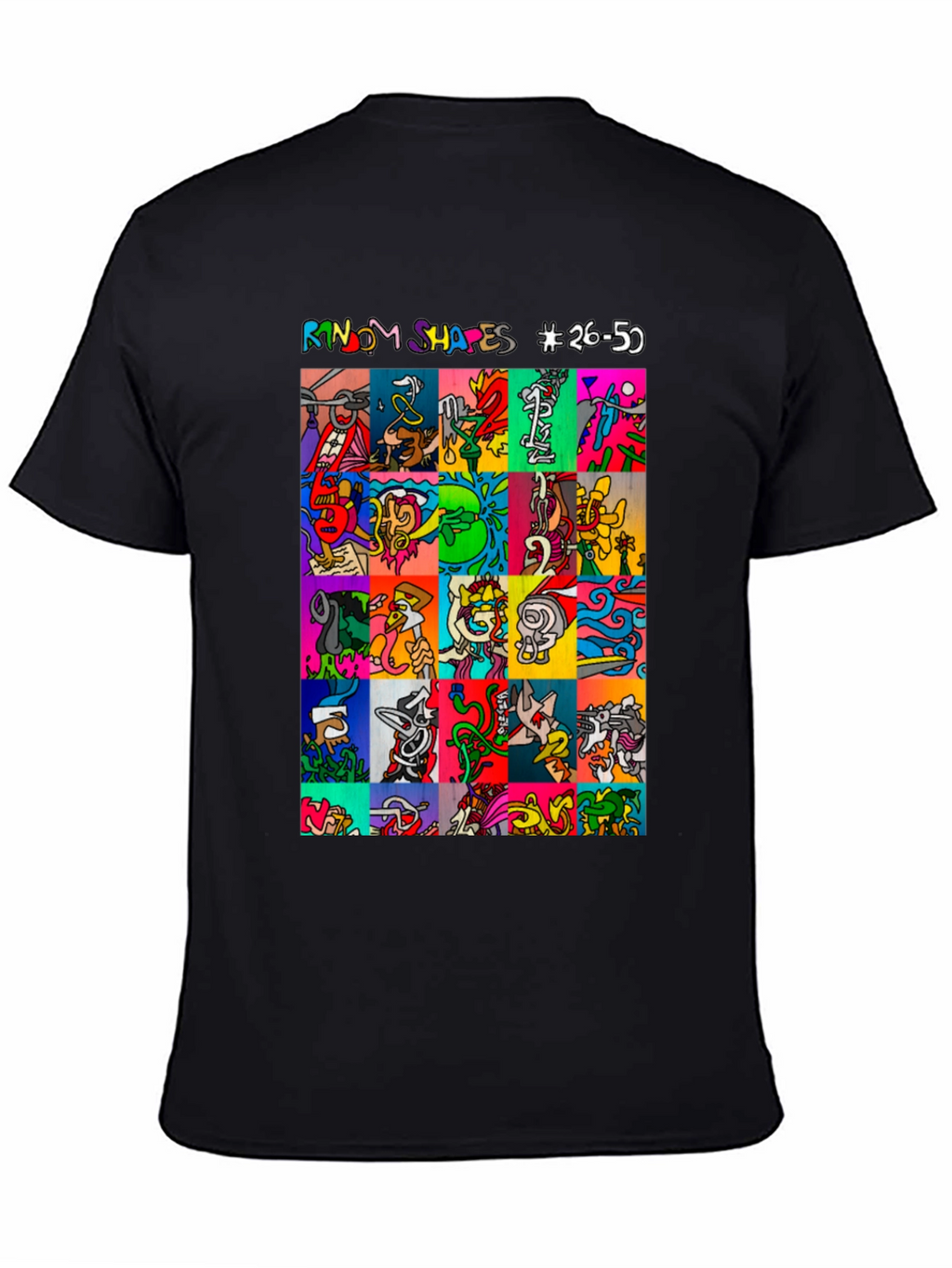 Funky Shapes Black T-Shirt