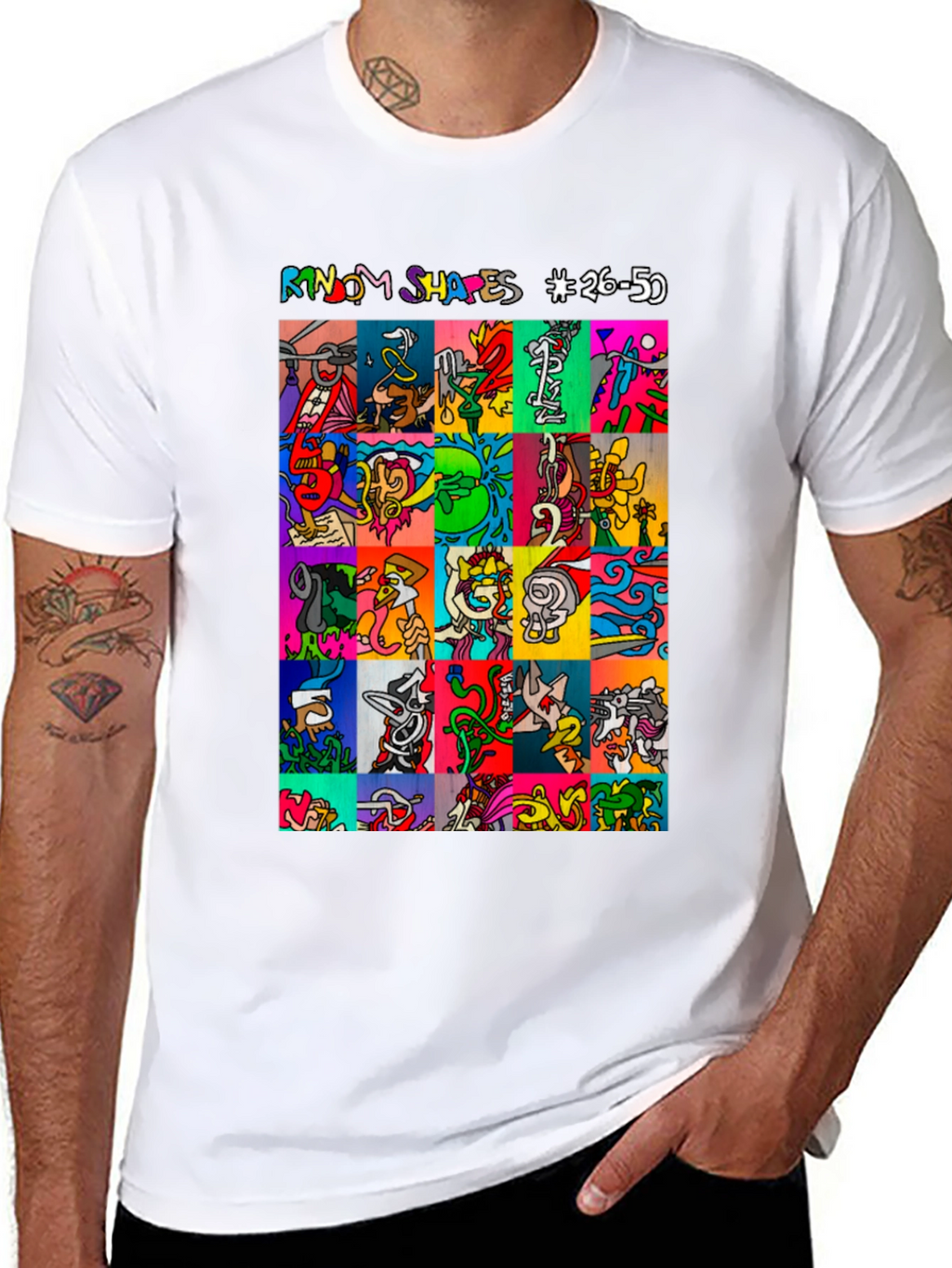 Funky Shapes Black T-Shirt