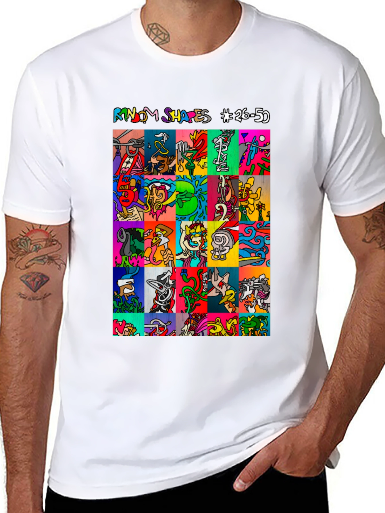 Funky Shapes Black T-Shirt