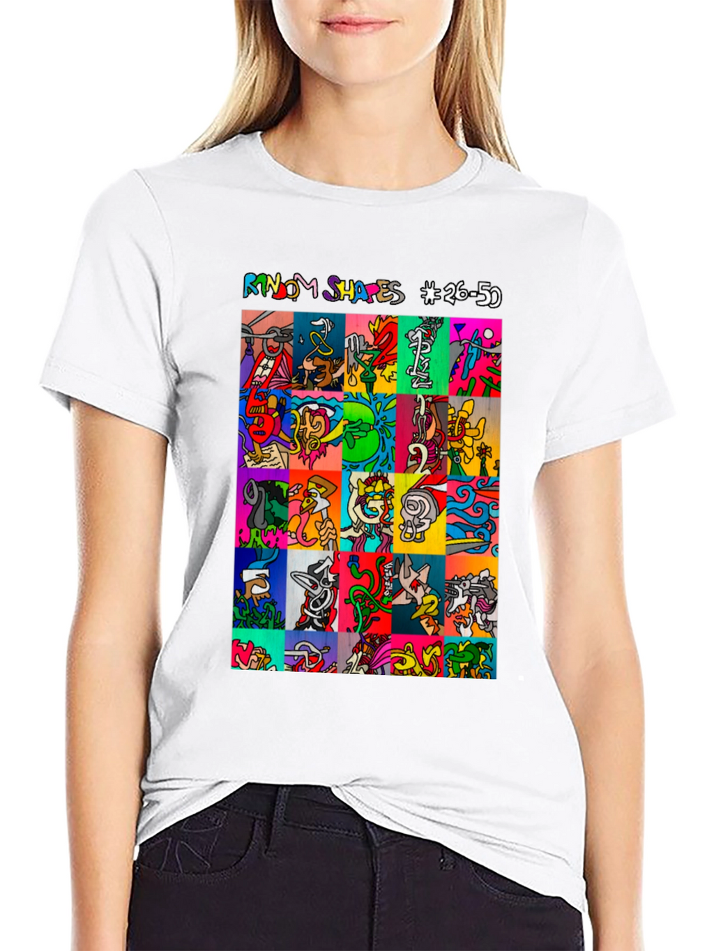 Funky Shapes Black T-Shirt