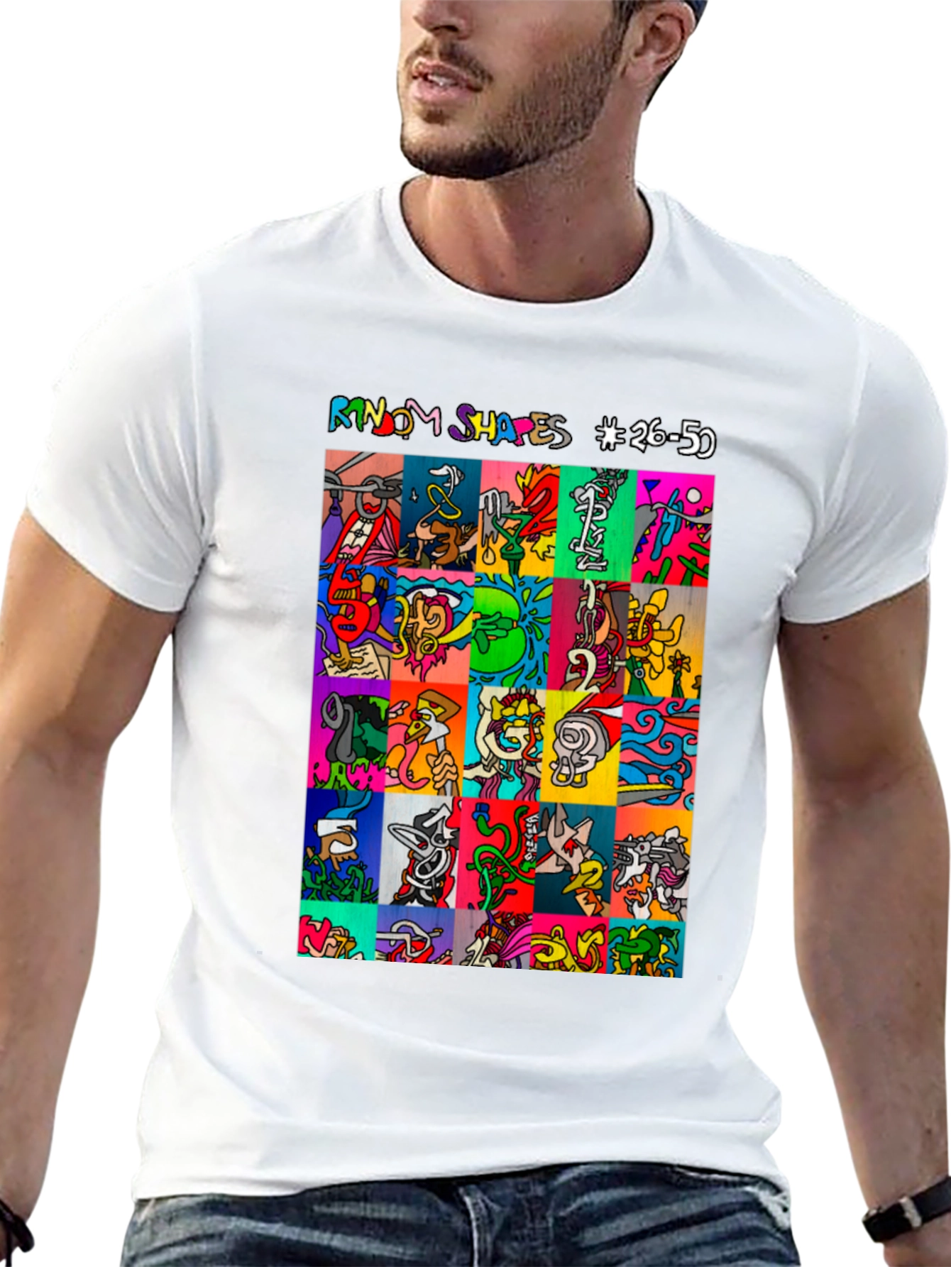 Funky Shapes Black T-Shirt