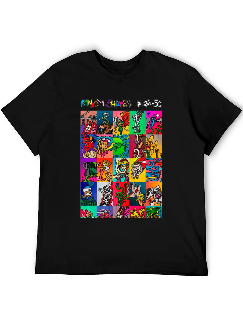 Funky Shapes Black T-Shirt