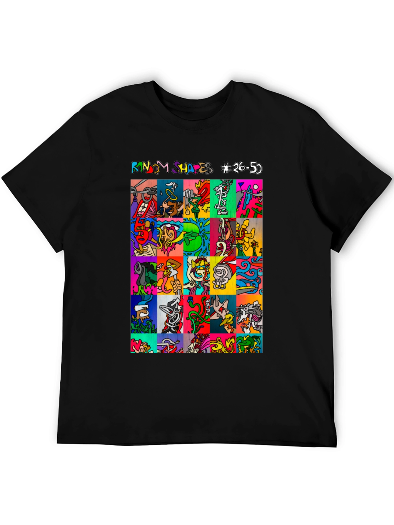Funky Shapes Black T-Shirt
