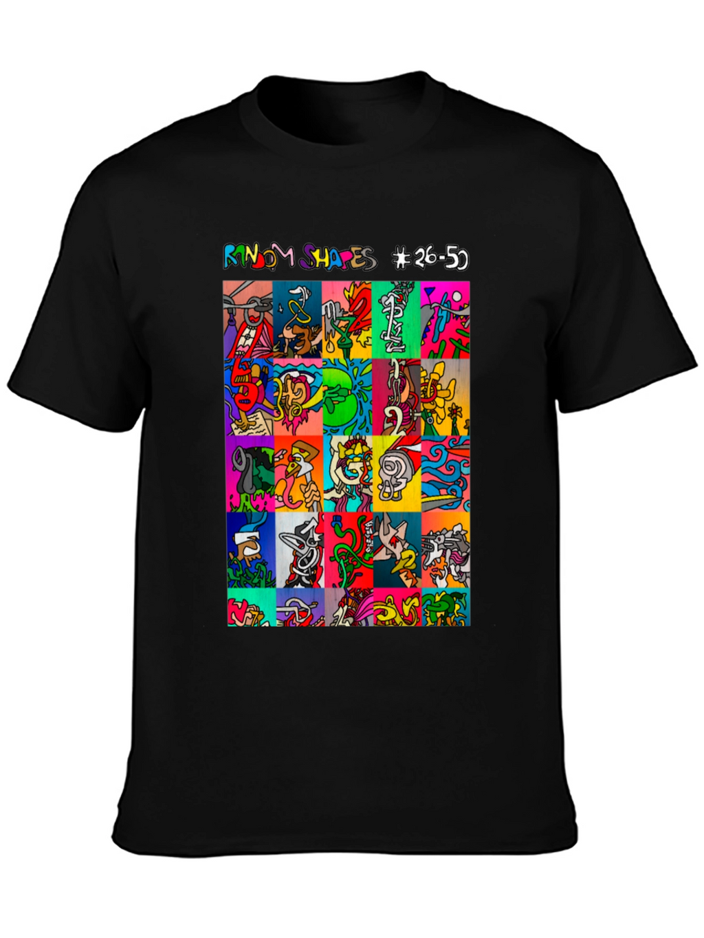 Funky Shapes Black T-Shirt