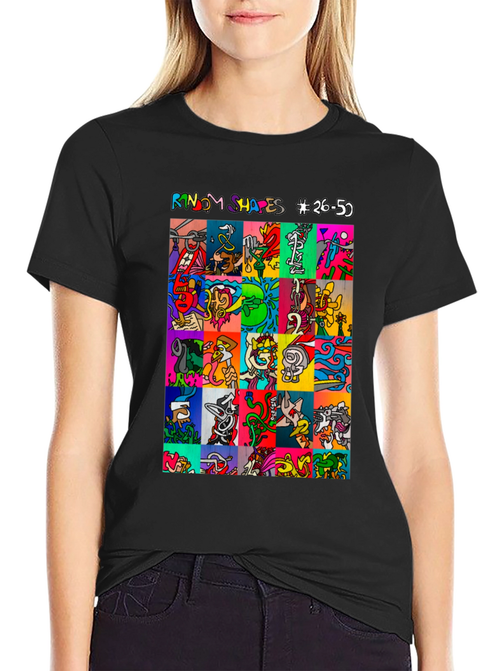 Funky Shapes Black T-Shirt