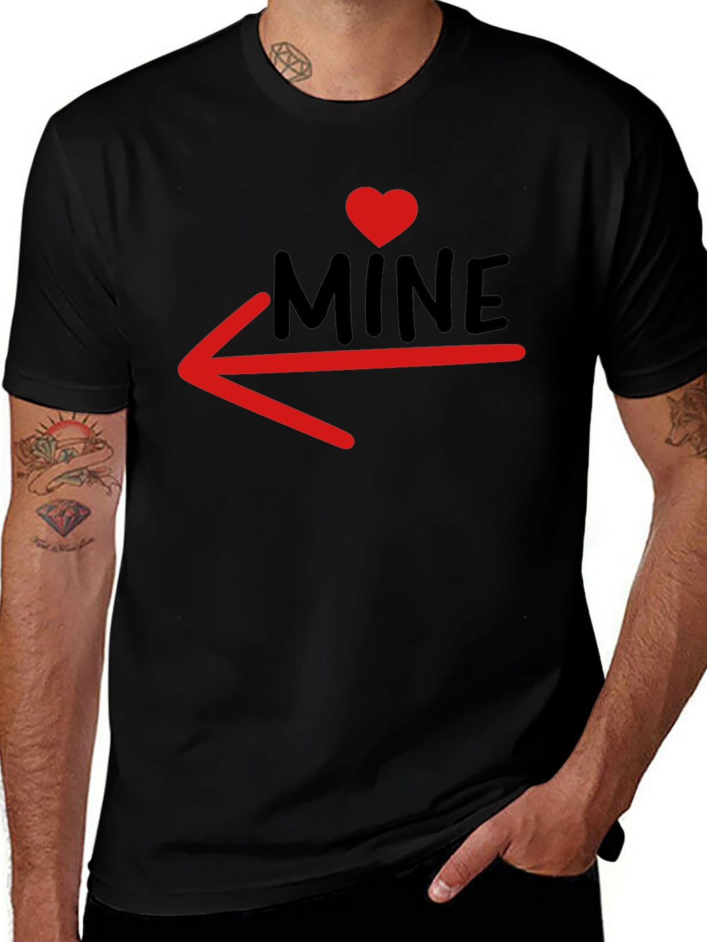 MINE T-Shirt with Heart and Arrow Design