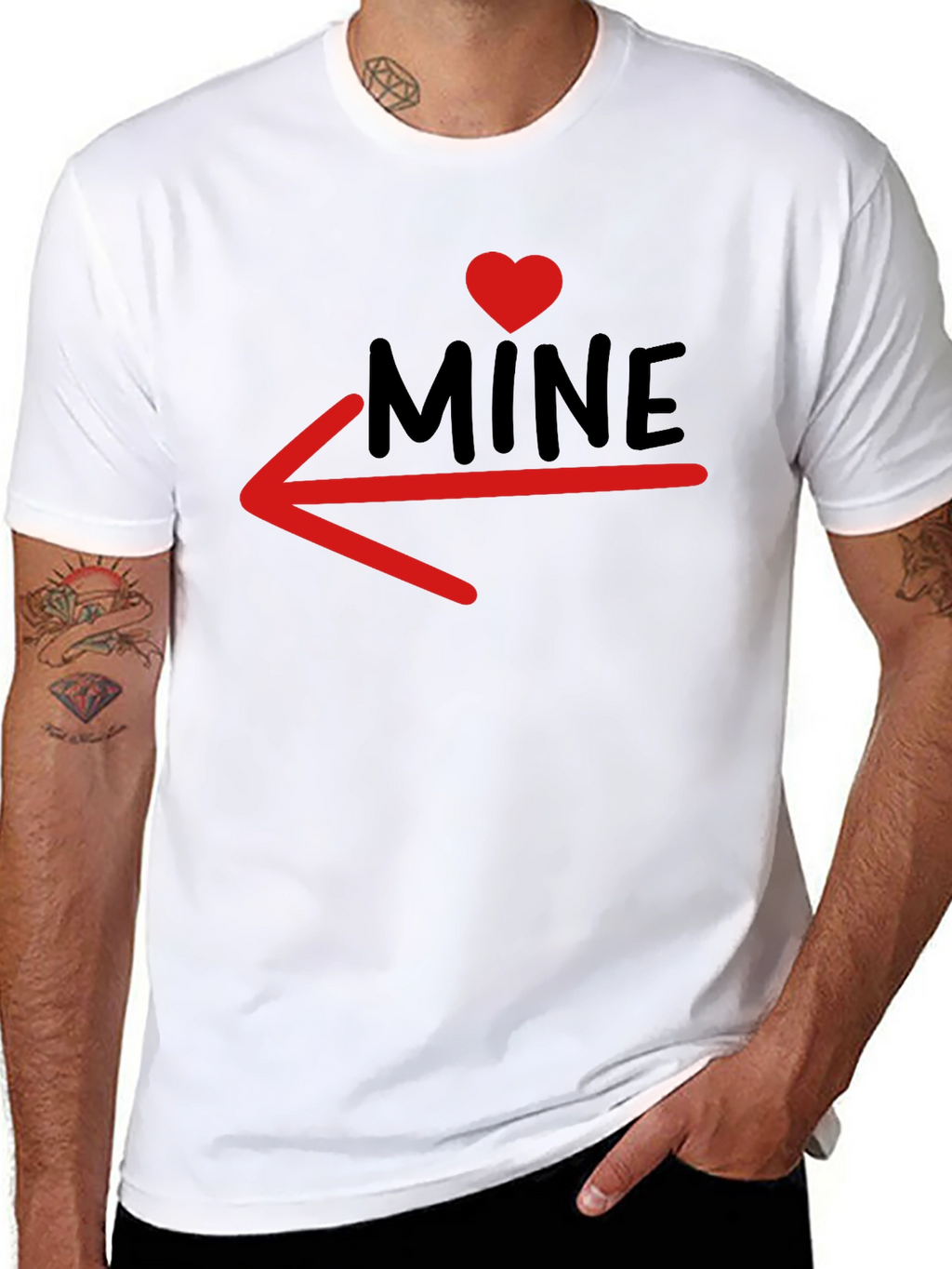 MINE T-Shirt with Heart and Arrow Design