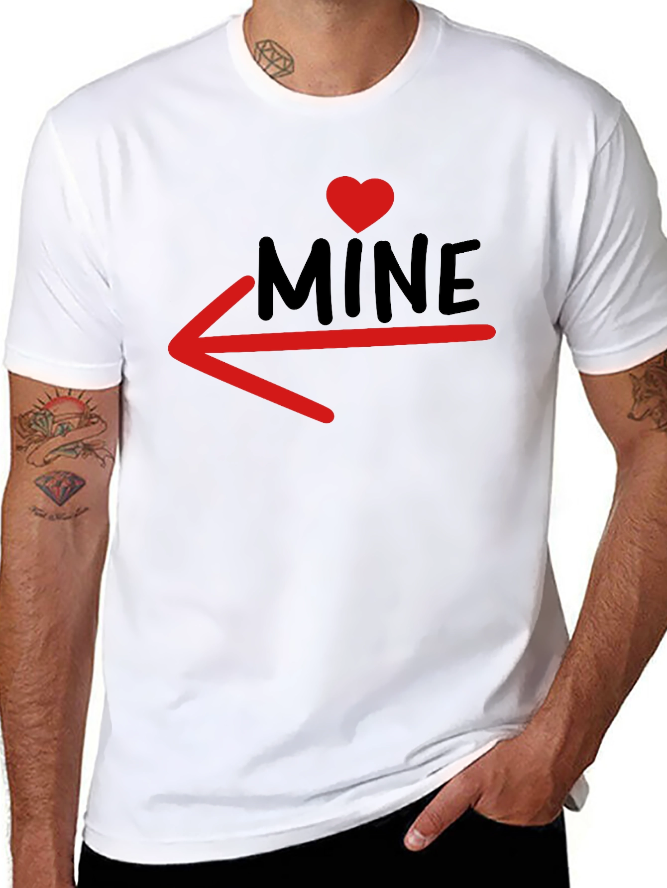 MINE T-Shirt with Heart and Arrow Design