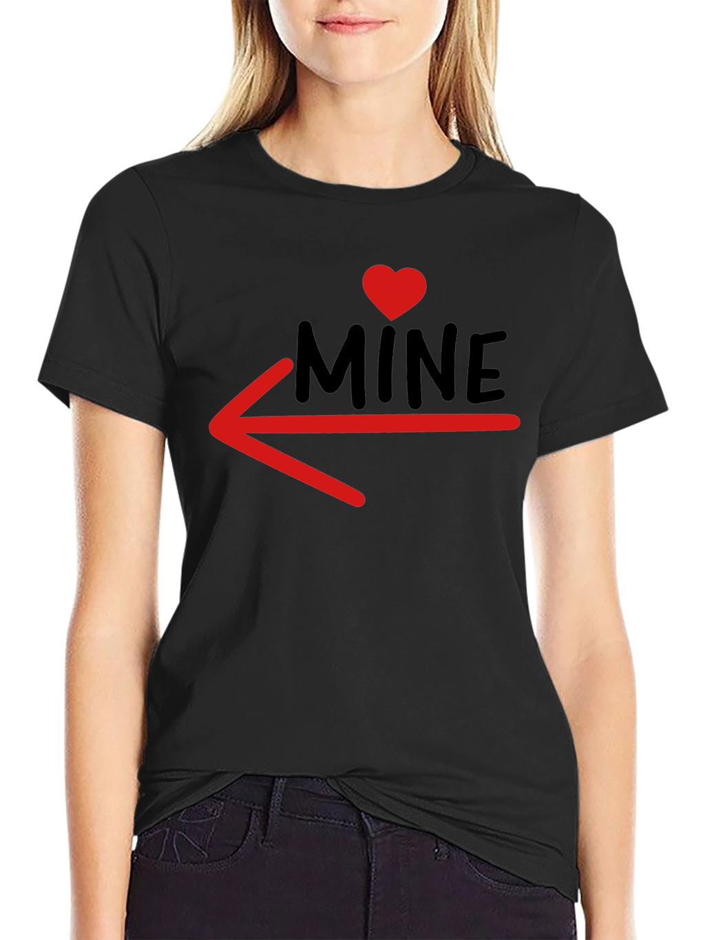 MINE T-Shirt with Heart and Arrow Design