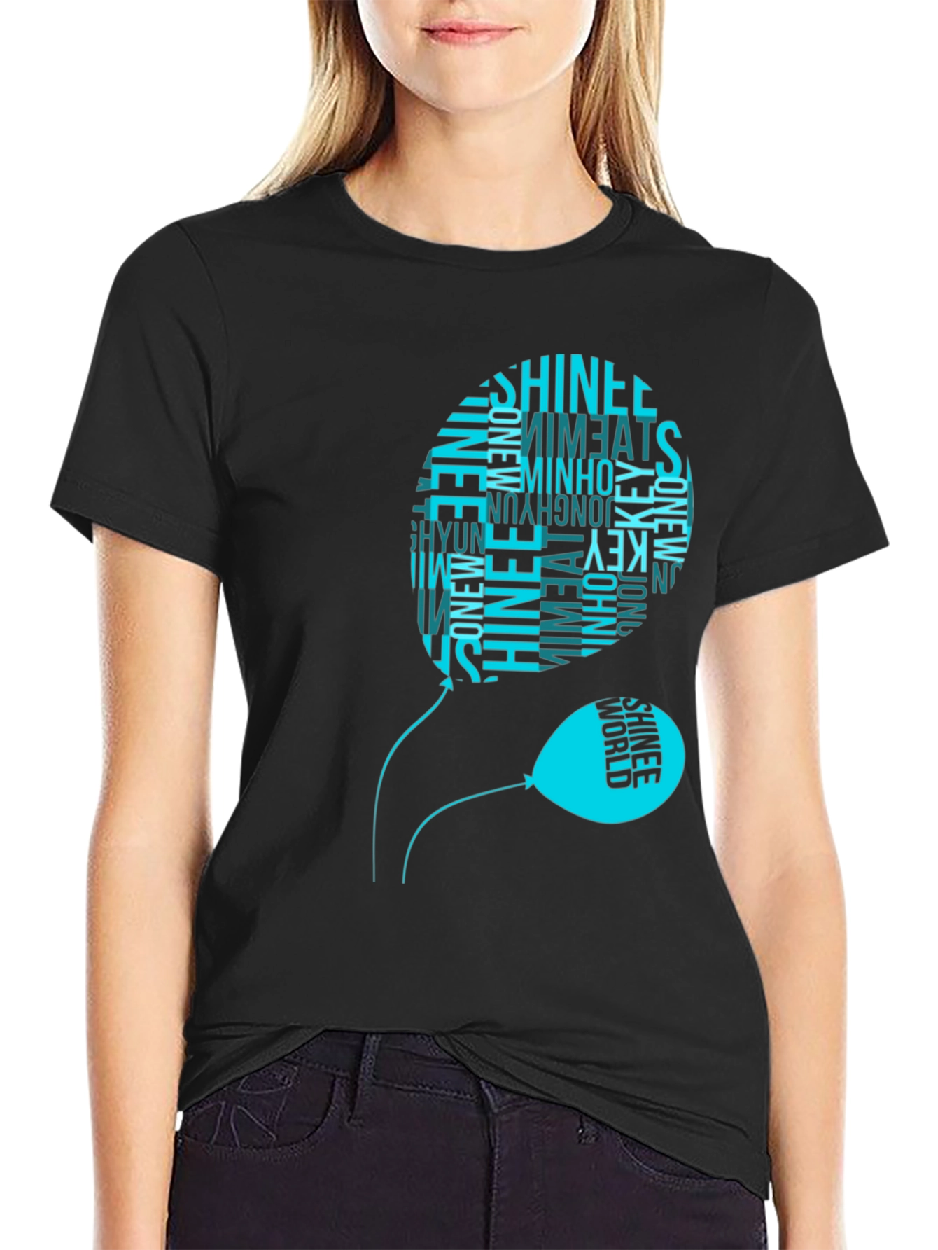 SHINee Balloon Graphic Black T-Shirt