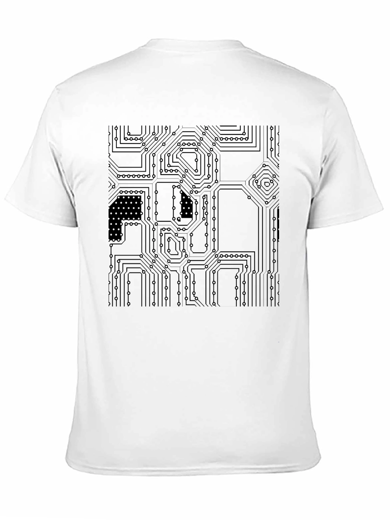 Circuit Board Graphic Print Black T-Shirt