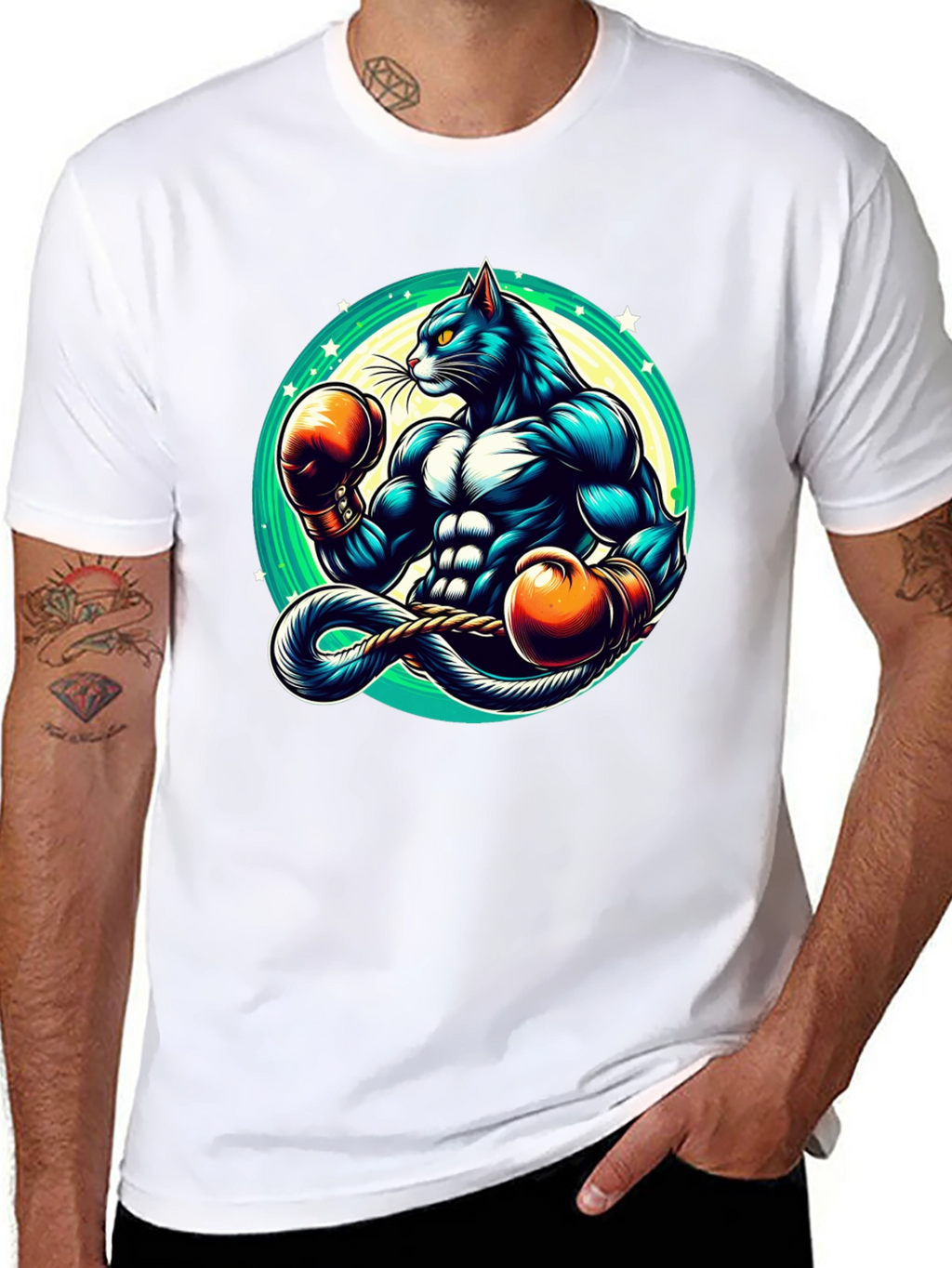 Boxing Cat Graphic Tee