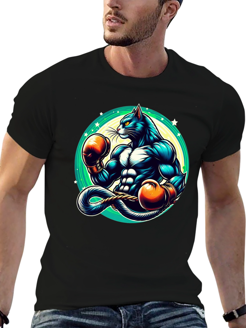 Boxing Cat Graphic Tee