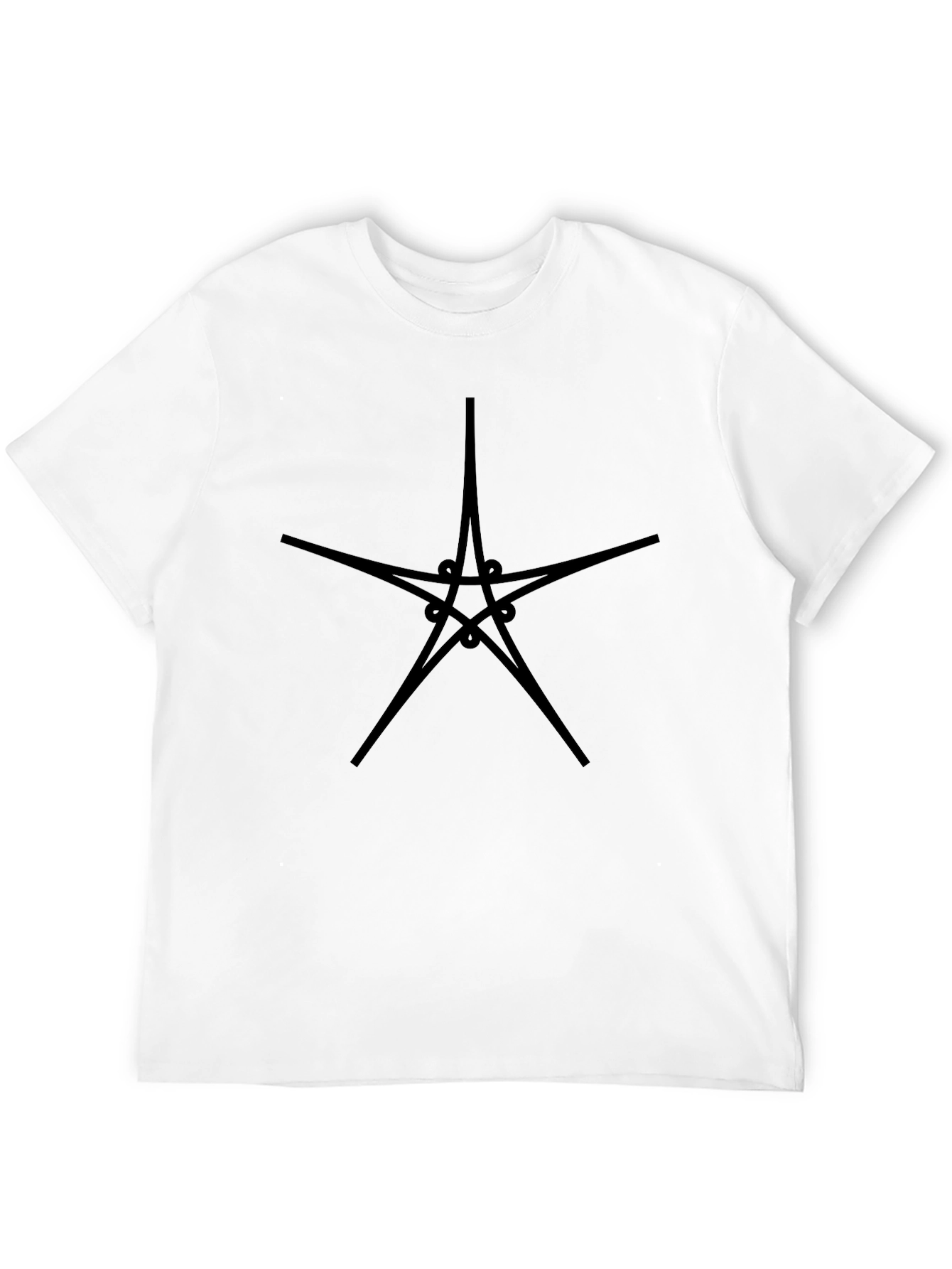 Abstract Star Graphic Black T-Shirt