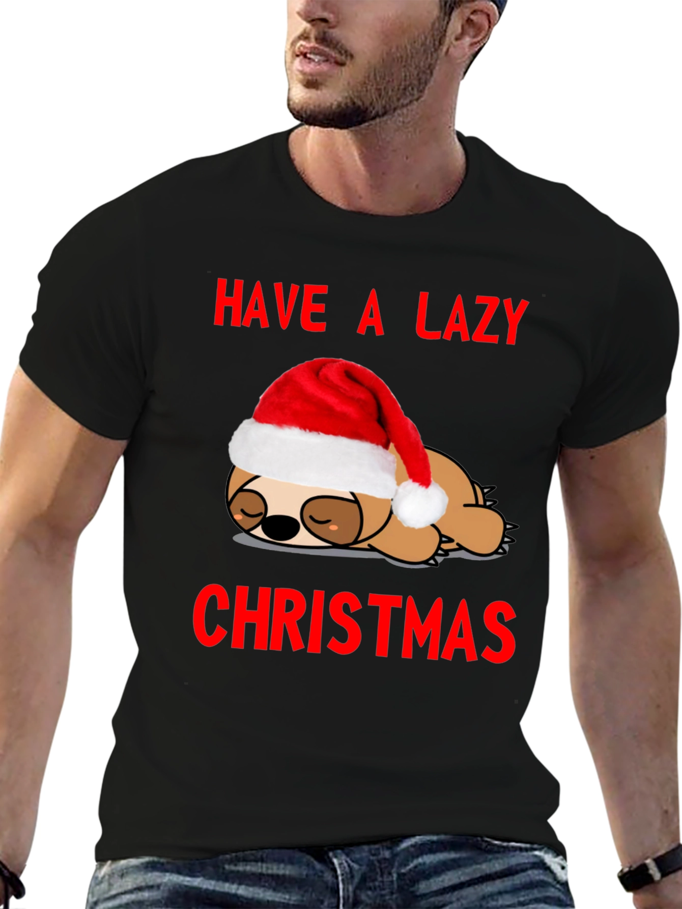 Lazy Christmas Sloth Graphic Tee