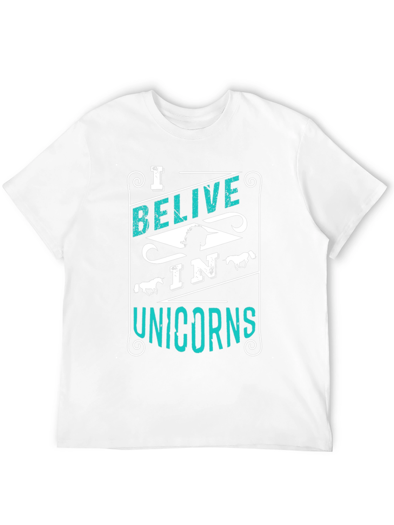 Believe in Unicorns Graphic Tee - Black Cotton Shirt