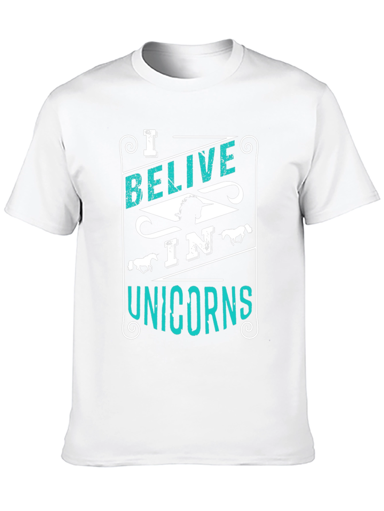 Believe in Unicorns Graphic Tee - Black Cotton Shirt