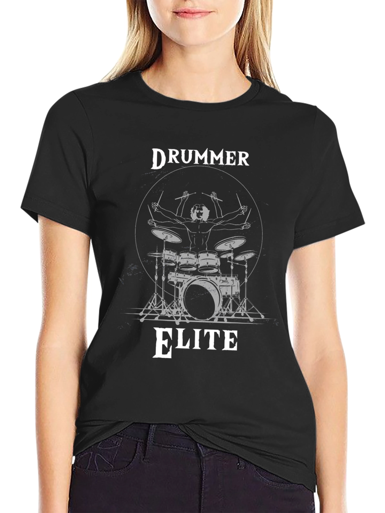 Drummer Elite Black Graphic Tee